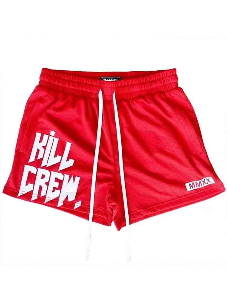 Men's Letter Mesh Quick-Dry Training Shorts
