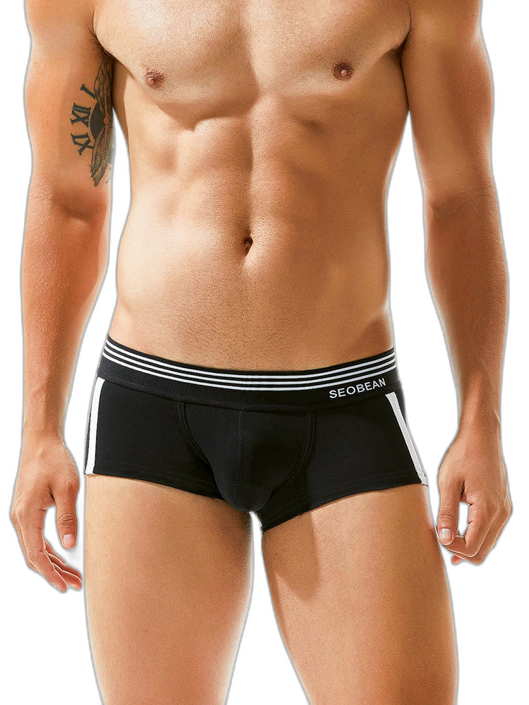 Men's Slim-Fit Cotton Trunks - Low Rise & Lifting Support