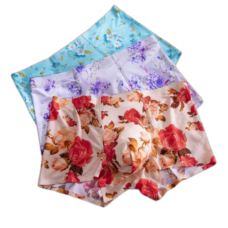 Ice Silk Floral Underwear