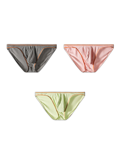 3 Pack Men's Ultra-Soft Stretch Fabric Ice Silk Briefs