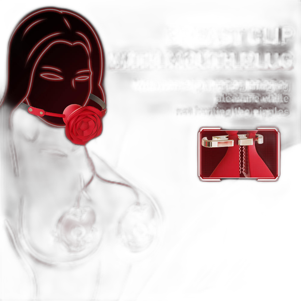 Rose Vibrating Nipple Clamps & Ball Gag Set