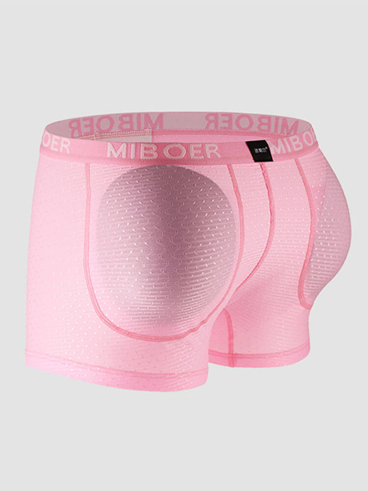Men's U-Pouch Shaping Butt-Lifting Solid Trunks