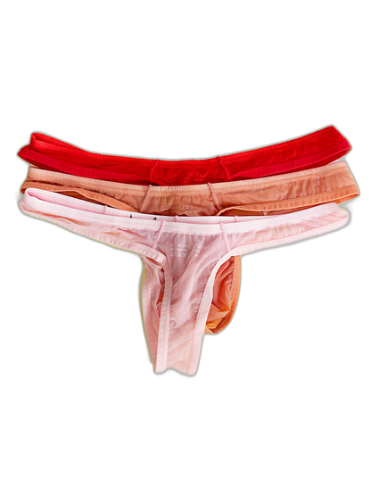 2 Pack Men's Sexy Semi-Transparent Thong