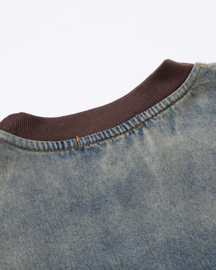 KIIKIO American Vintage-Style Gradient Washed Sweatshirt