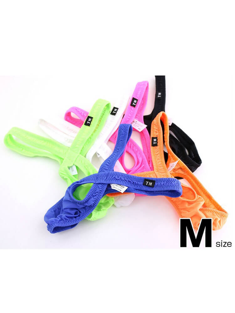 Men's Front Hollow Solid Color Low Rise Thong
