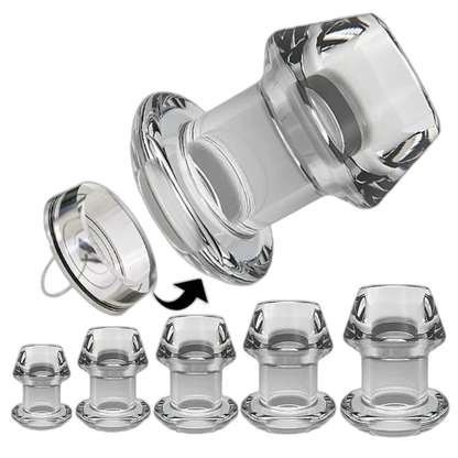 Crystal -  Clear Hollow Butt Plug - 5 Sizes