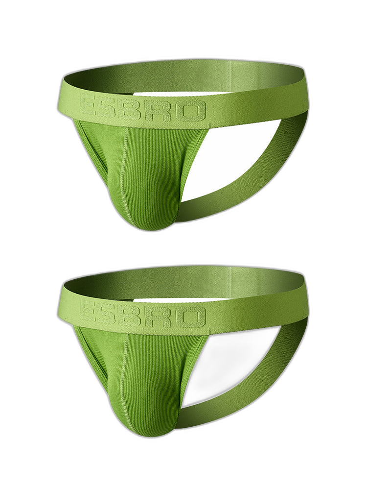 2 Pack Men's Ribbed U-Pouch Sexy Jockstrap