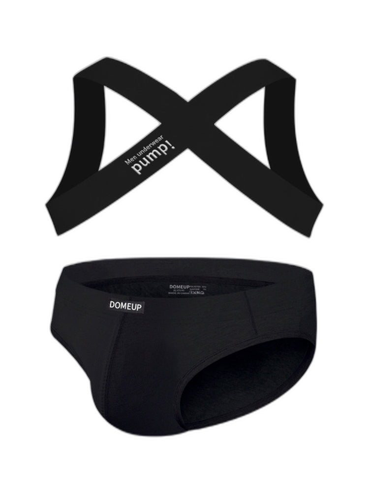 Men's Athletic High-Elasticity Compression Activewear Shoulder Strap & Underwear