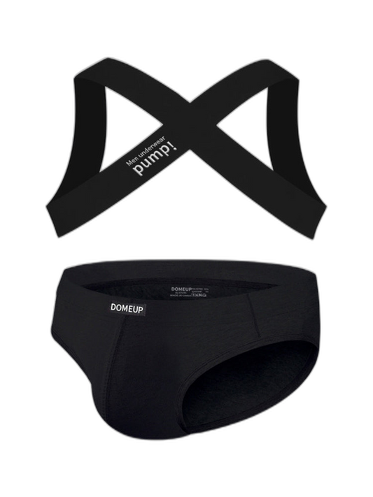 Men's Athletic High-Elasticity Compression Activewear Shoulder Strap & Underwear