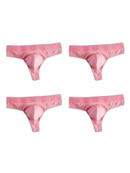 4-Pack Men's Ultra-Soft Cotton Mid-Rise Stay-Put Fit Seamless Thong