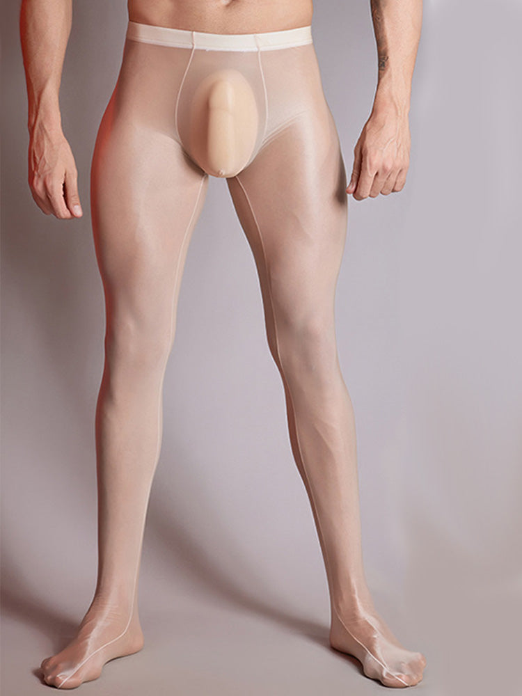 Men's Glossy Skin Tight Sheer Stockings 