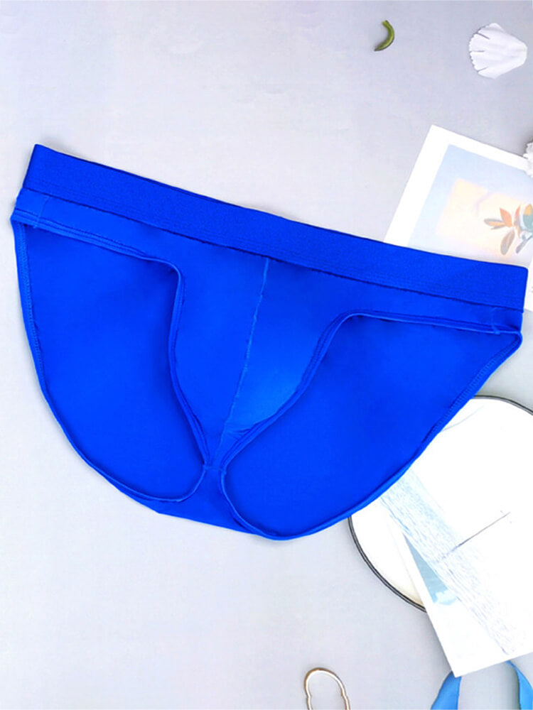 Men's Aurora Blue High-Cut Athletic Ice-Silk Briefs