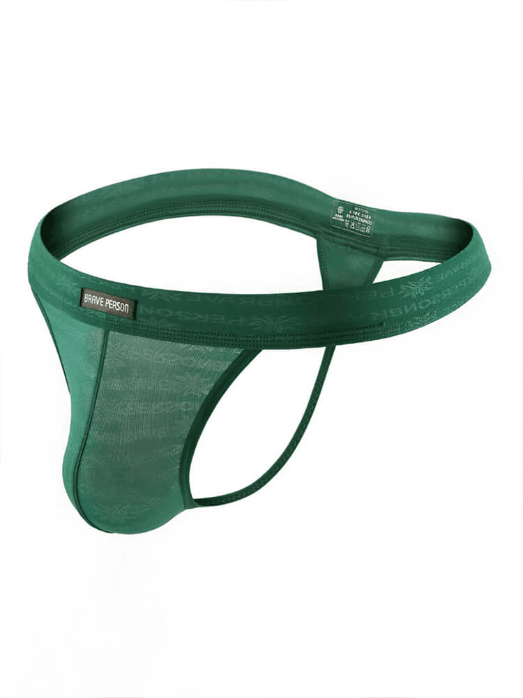 Men's Sexy Wide Belt Solid Color Nylon Thong