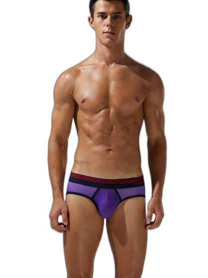 Men’s Spliced Lines Briefs in Ombre