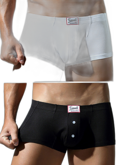 2 Pack Men's Soft Solid Color Simple Comfortable Breathable Trunks