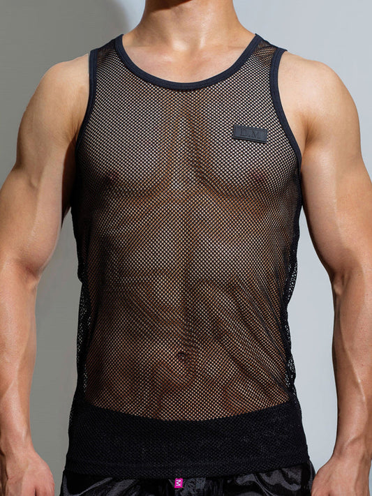 D.M Men's Mesh Sexy Breathable Sports Tank Top