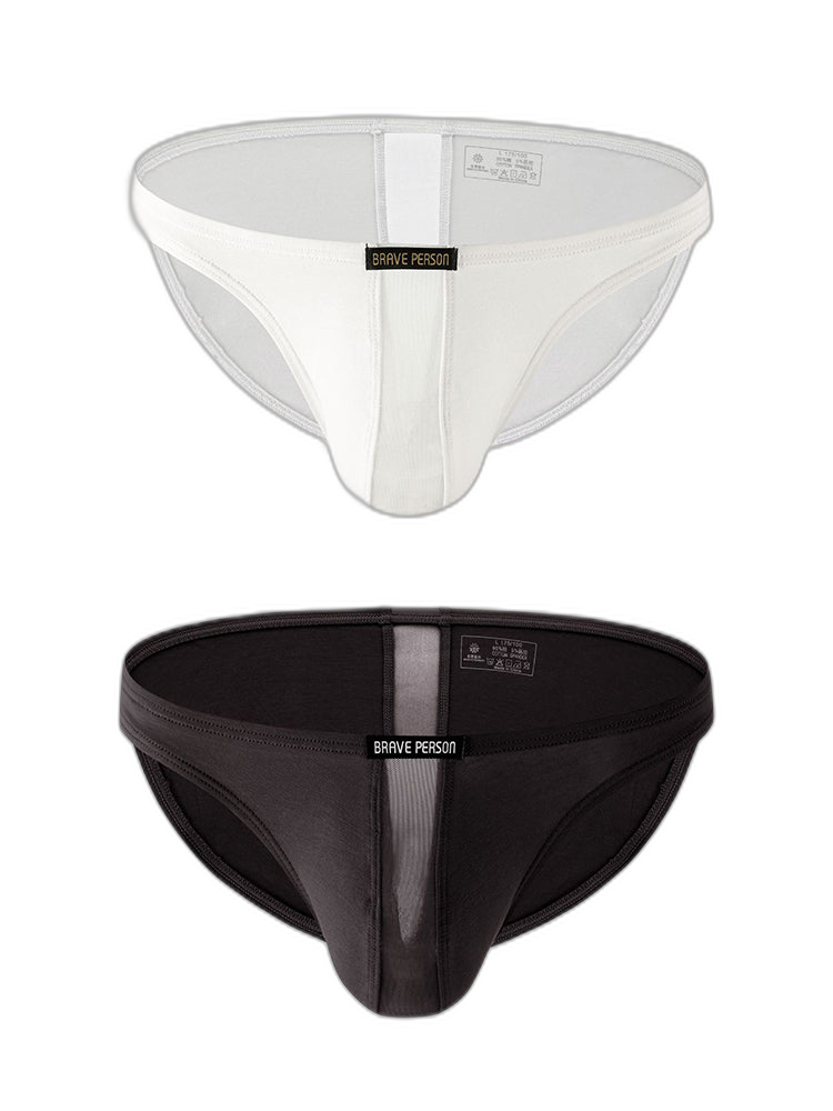 2 Pack Men's Solid Sexy Low-Rise Briefs