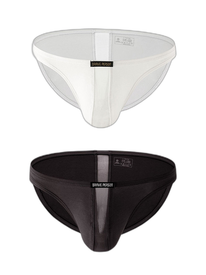 2 Pack Men's Solid Sexy Low-Rise Briefs