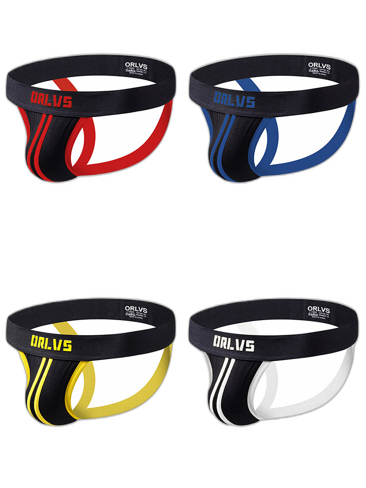4 Pack Contrast Colors Low Rise Jockstraps