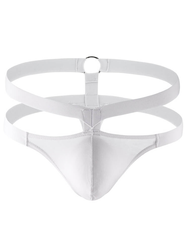 Men's Hollow-Out Sexy U-Convex Pouch Solid Thong