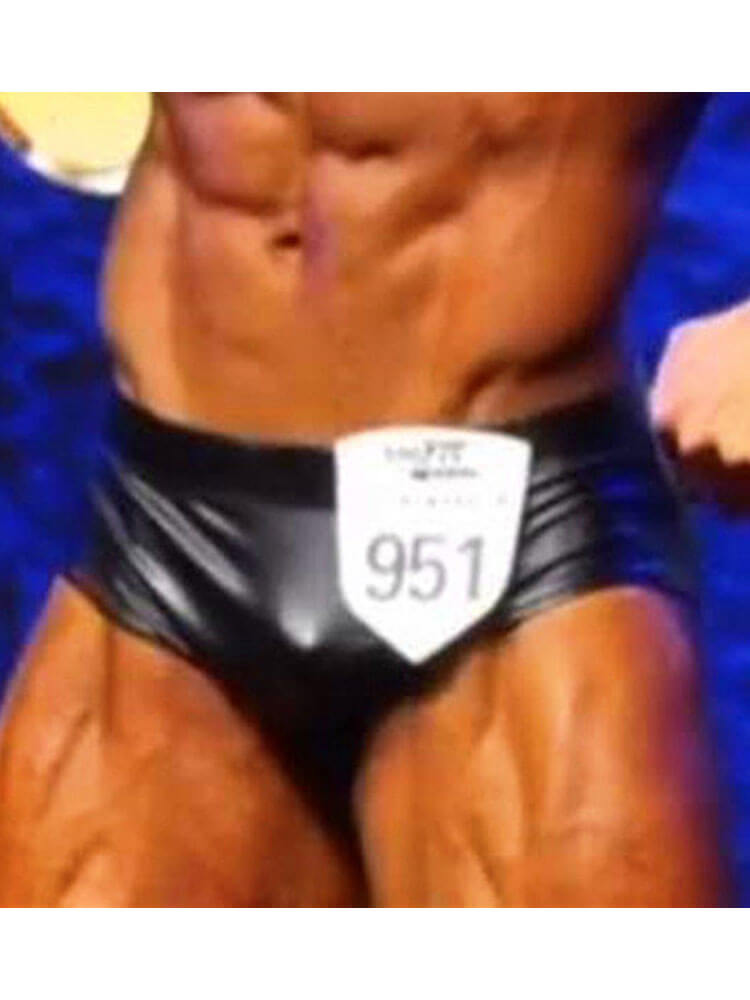 Men's Glossy Stretch Bodybuilding Trunks