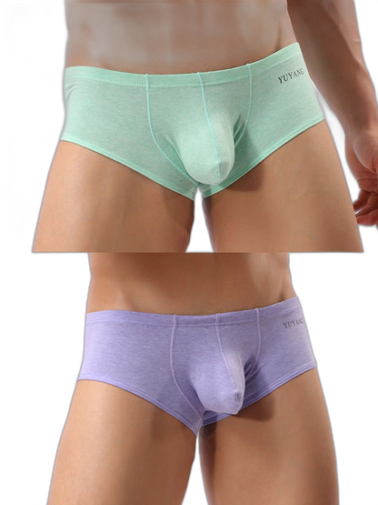 2 Pack Men's U-Pouch Casual Solid Trunks