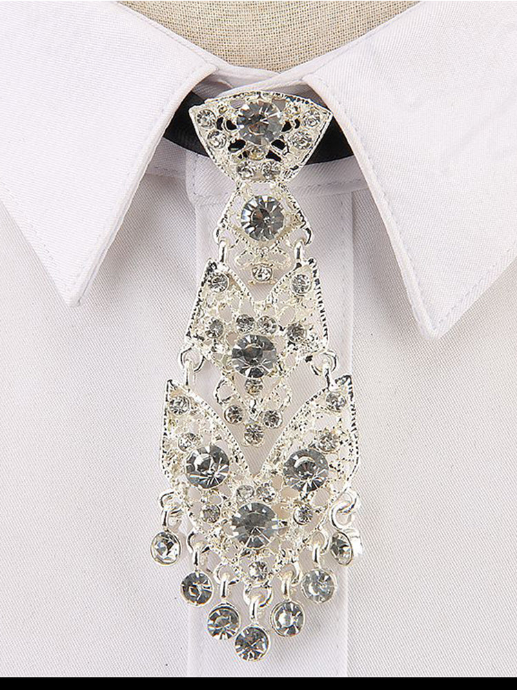 Metallic Diamond Studded Necktie