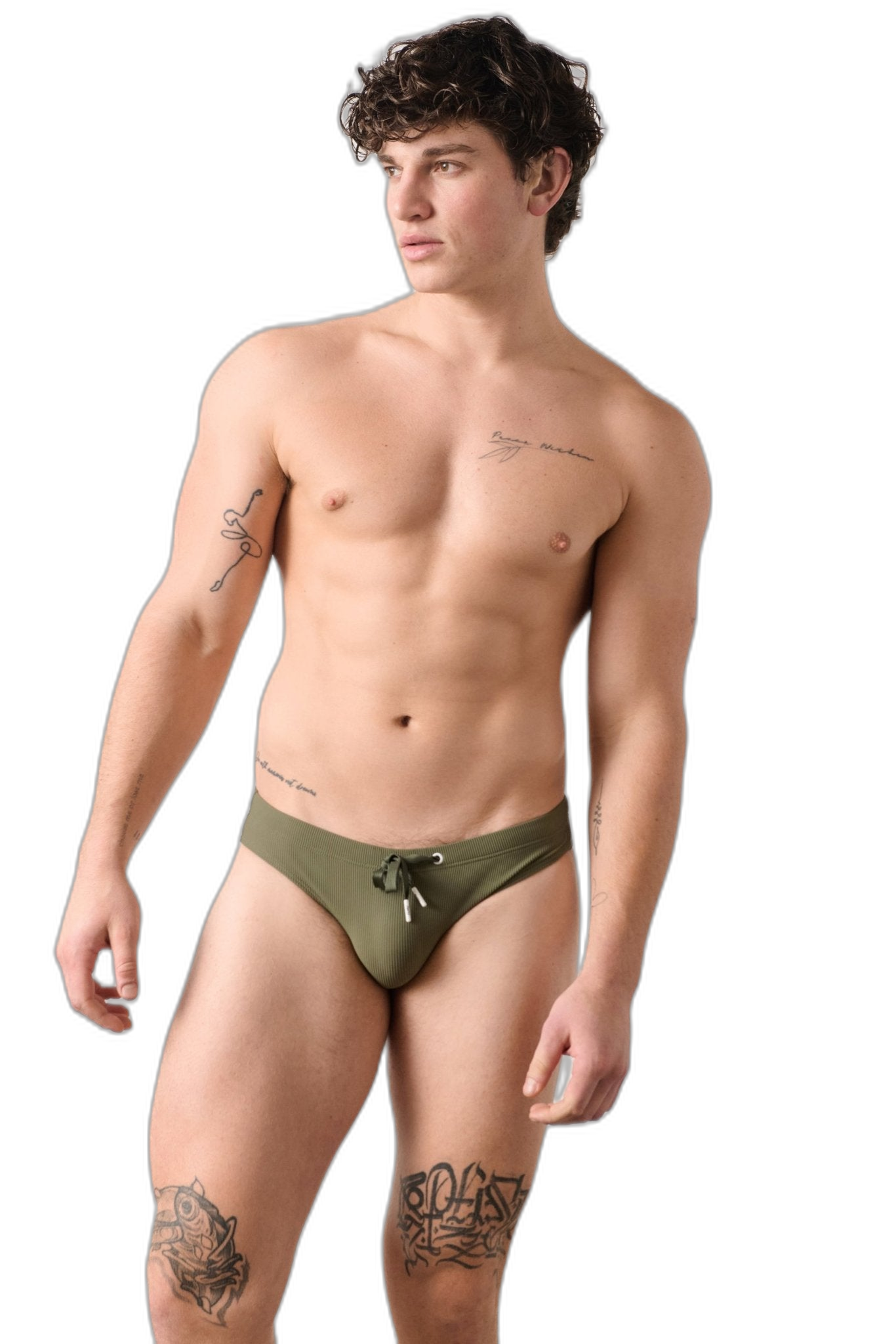 SURGE Swim Briefs - Army Green