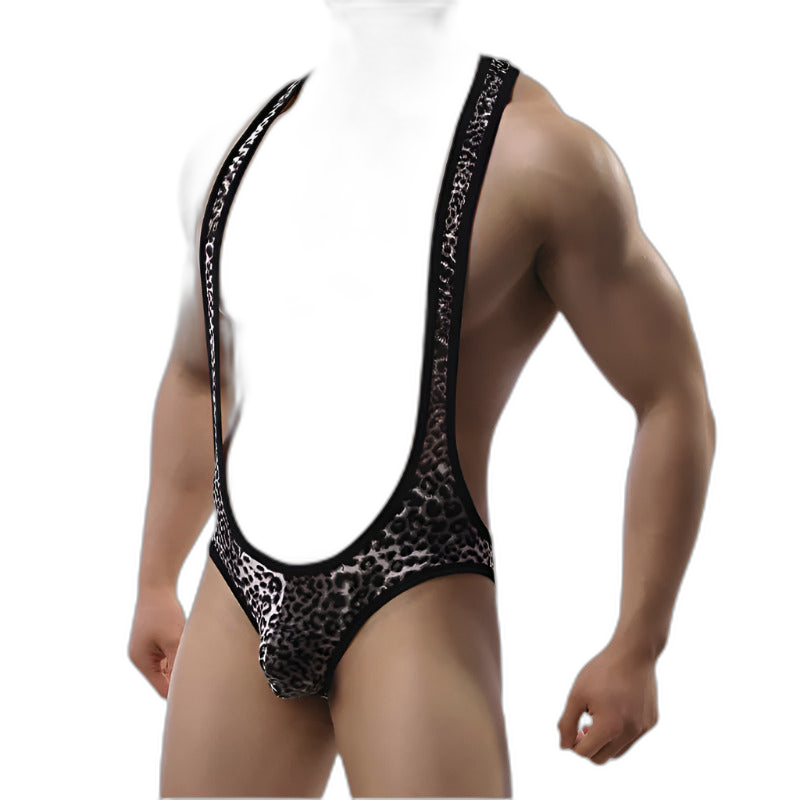 Leopard Print Open-Back Singlet