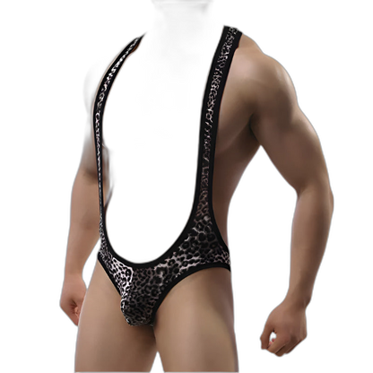 Leopard Print Open-Back Singlet
