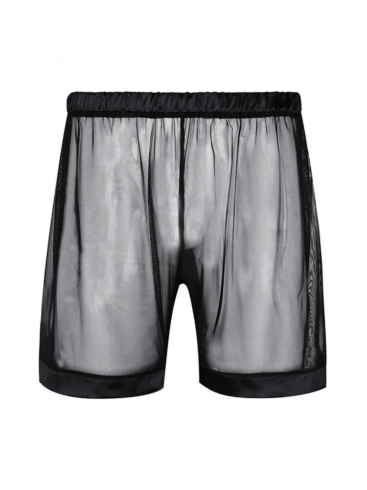 Men's Solid-Color Sexy Sheer Mesh Shorts