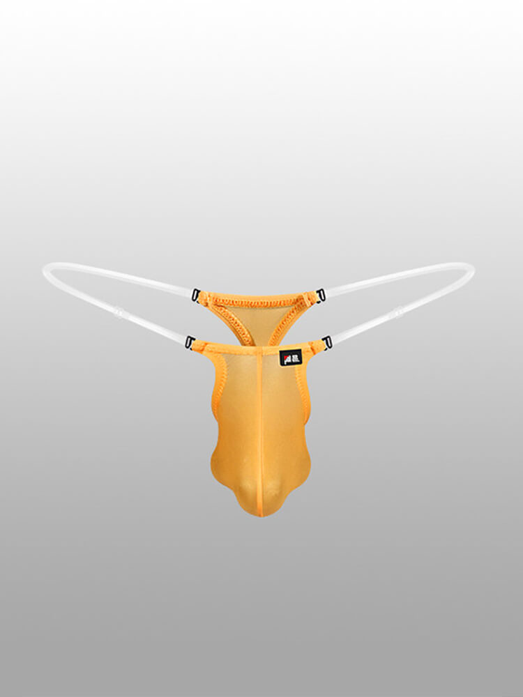 Men's Sexy Transparent Belt High Elastic Thong