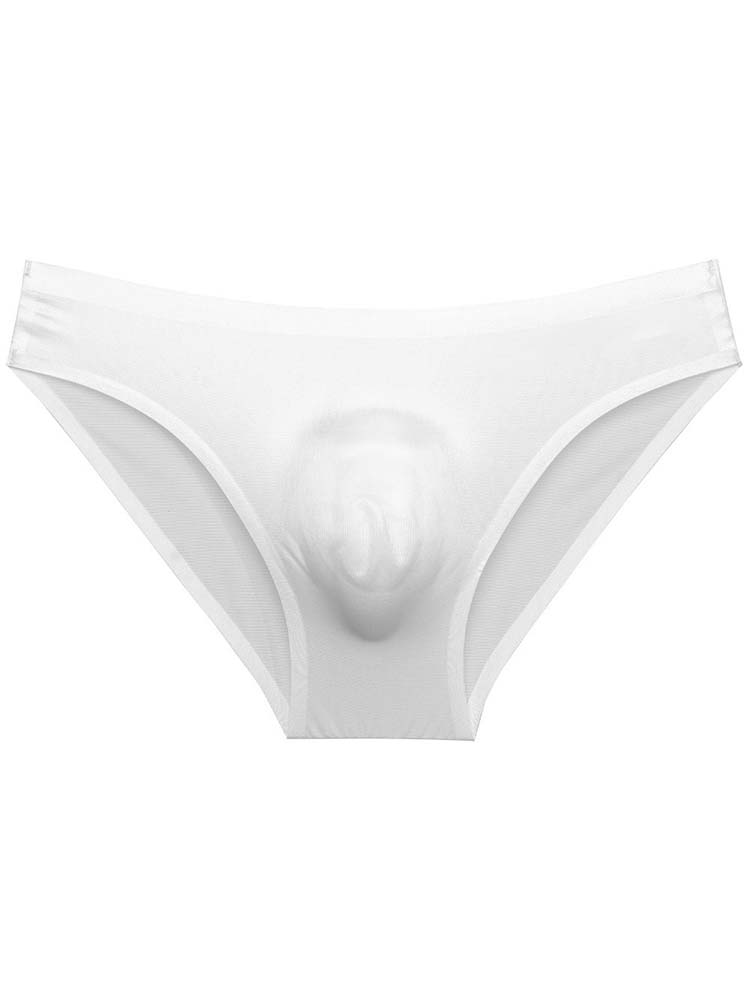 Men's Low Waist Ice Silk Seamless Thin Briefs