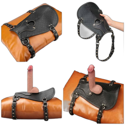 Rebellion Reign - Suction Cup Dildo Mount - Leather Strap On Harness & Versatile Mount