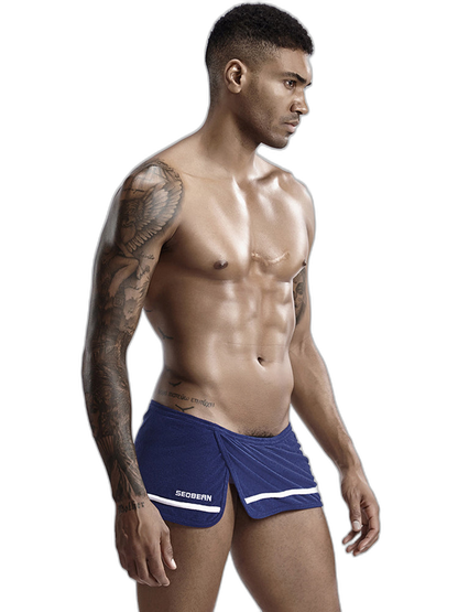 Men's Stylish Homewear Cotton Toweling Side Slit Shorts
