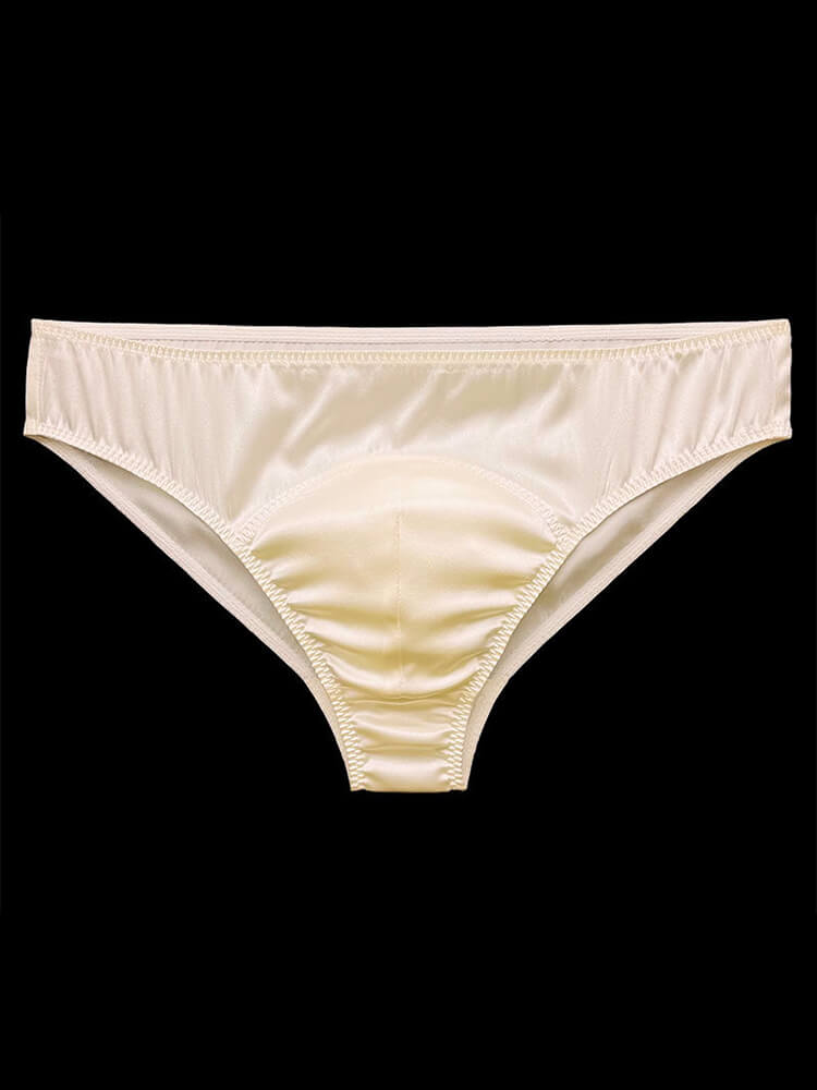 Men's Ultra-Thin Solid Color breathable Silk Briefs