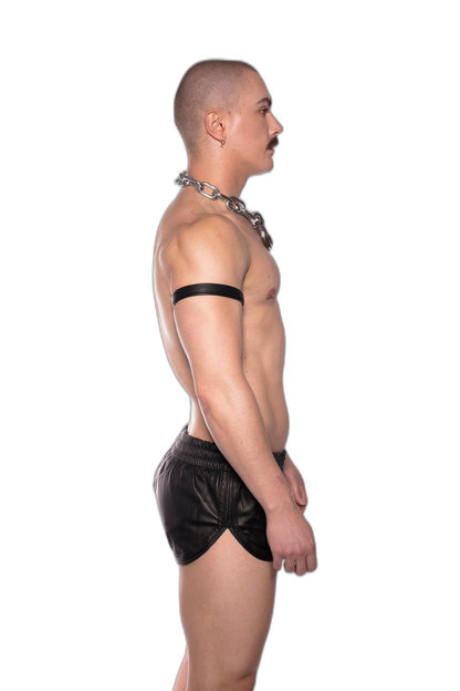 Prowler RED Leather Sports Shorts Black