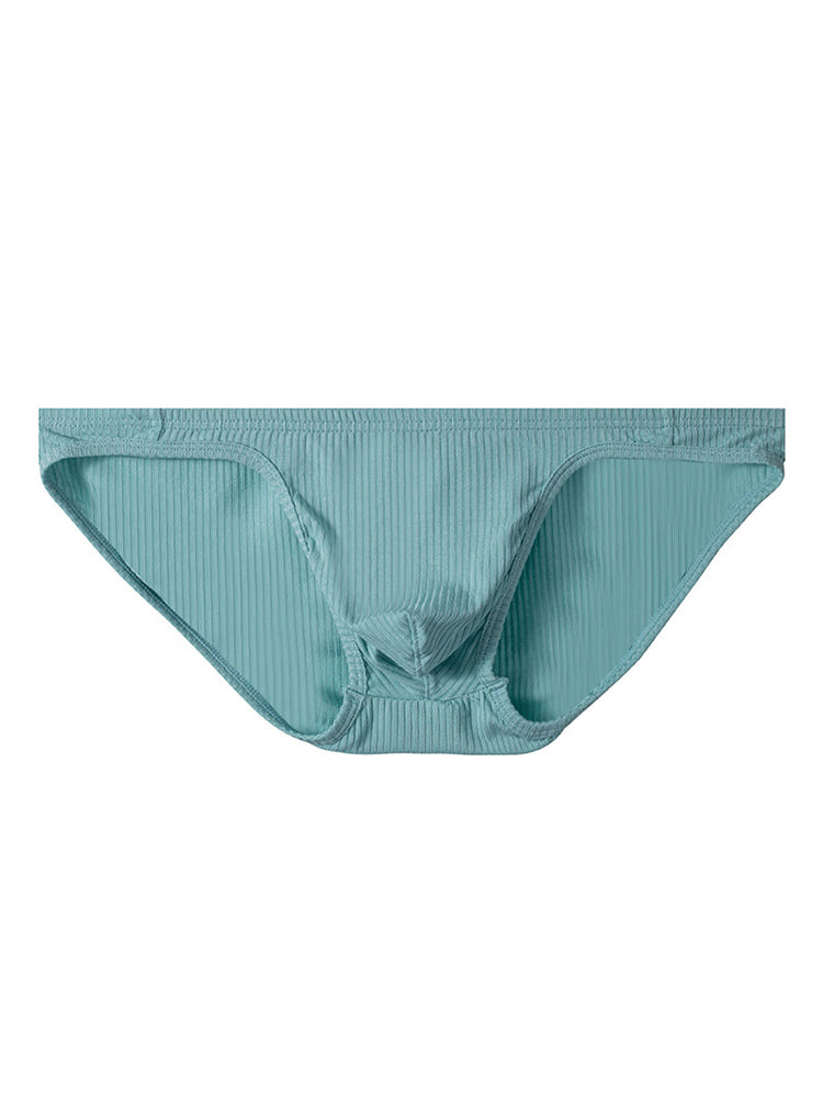 Men's Pit Cloth Solid Color Low Waist Briefs