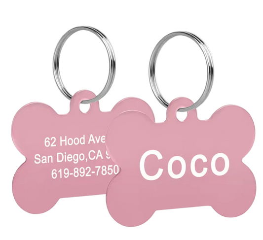 Custom Metal Tag Pink