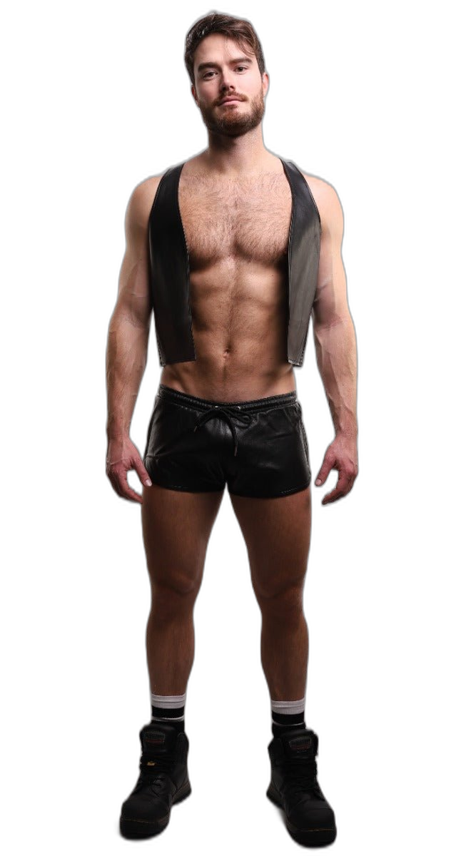 ruff GEAR Premium  Leather Bar Vest Black