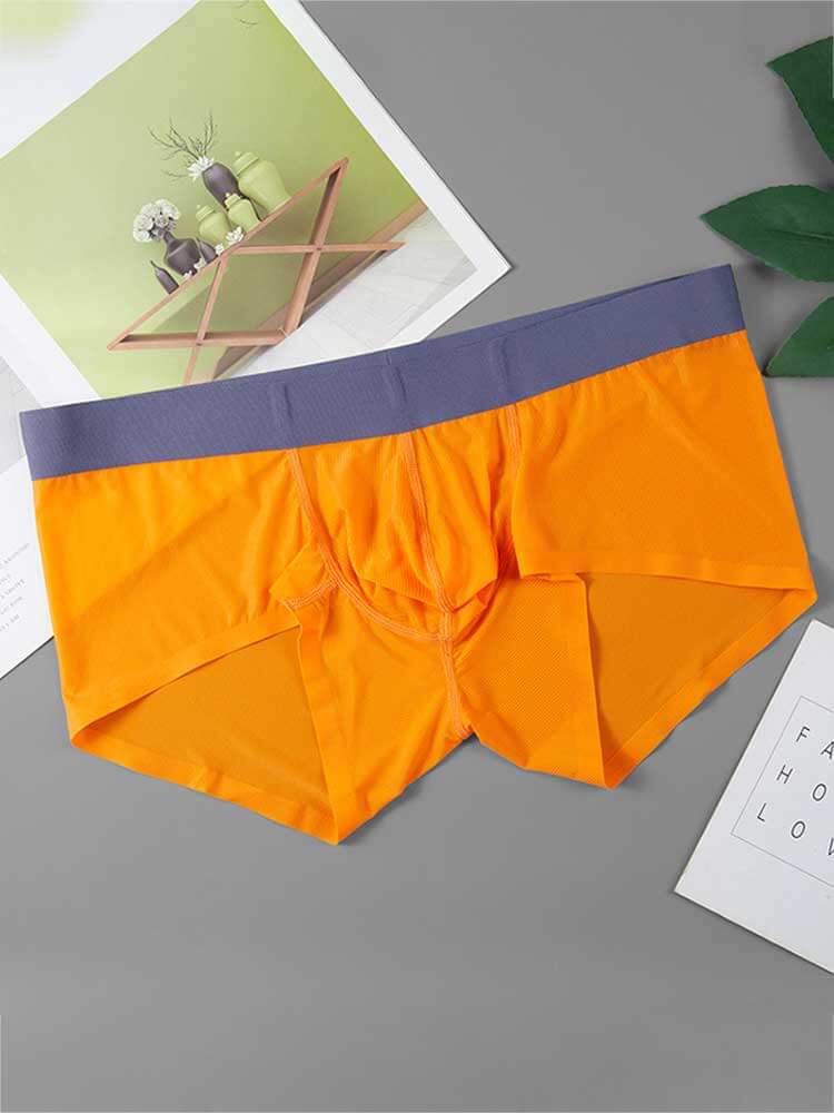 Men's Sheer Stretchy Seamless Anti-Chafing Boxer Briefs