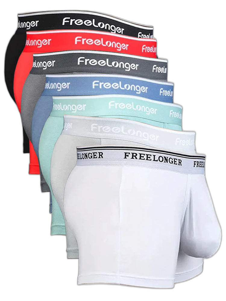 FreeLonger Men's Comfy Separate Big Pouch Trunks