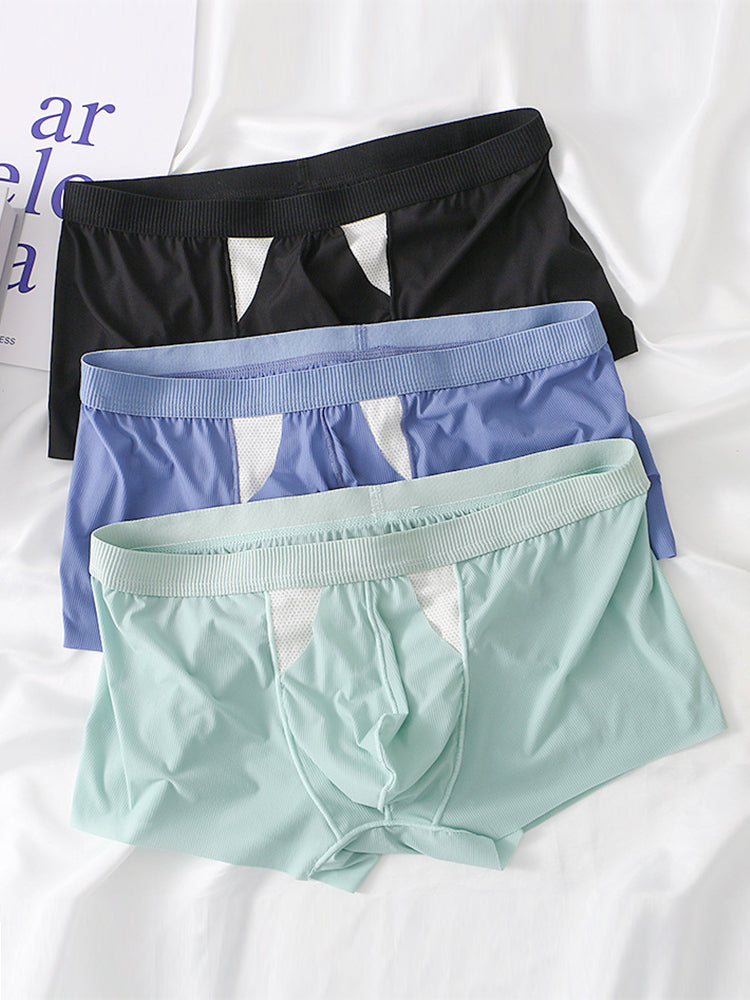 3 Pack Split-Support Men's Trunks- Breathable & Bulge-Enhancing