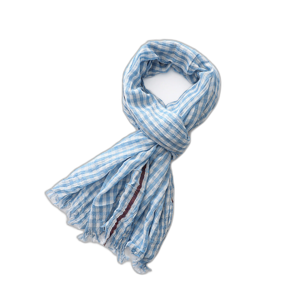 Plaid Cotton Pashmina Scarf