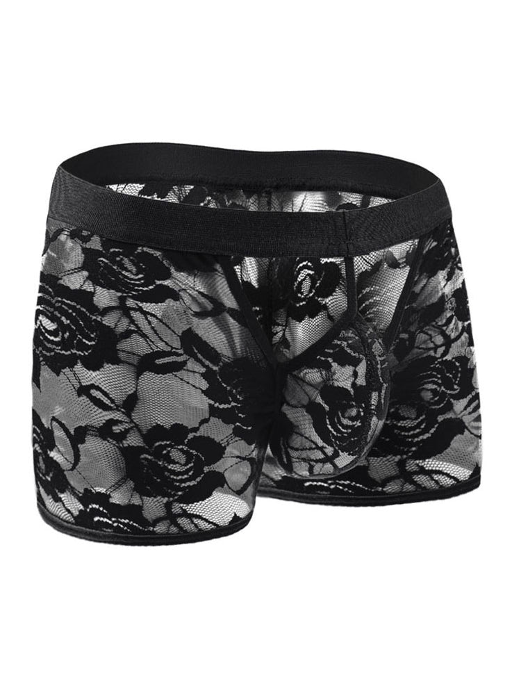 Men's Lace Open Crotch Boxer Briefs