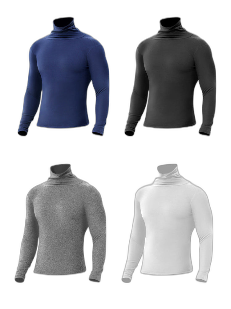 Men's Mid-high Collar Warm Cold-proof Long-sleeved Bottoming Shirt