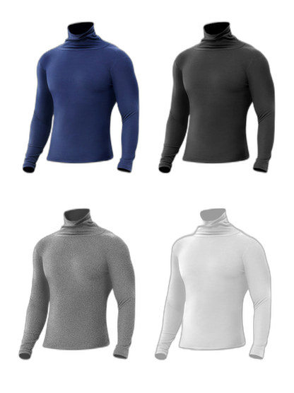 Men's Mid-high Collar Warm Cold-proof Long-sleeved Bottoming Shirt
