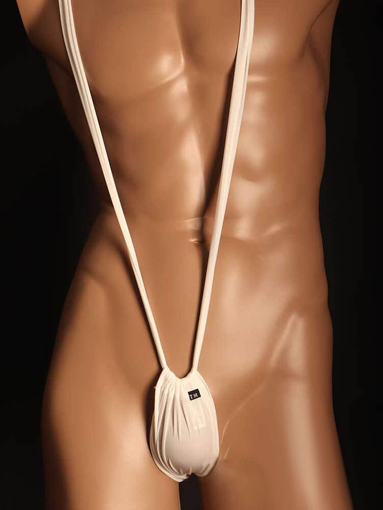 Men's Solid Color Sexy Halter Neck Suspender Thong