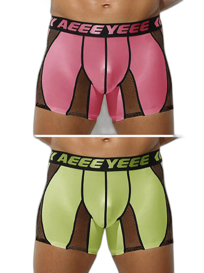 2 Pack Men's Workout Anti-Chafing Quick-Dry & Breathable Mesh Stretch Boxer Briefs