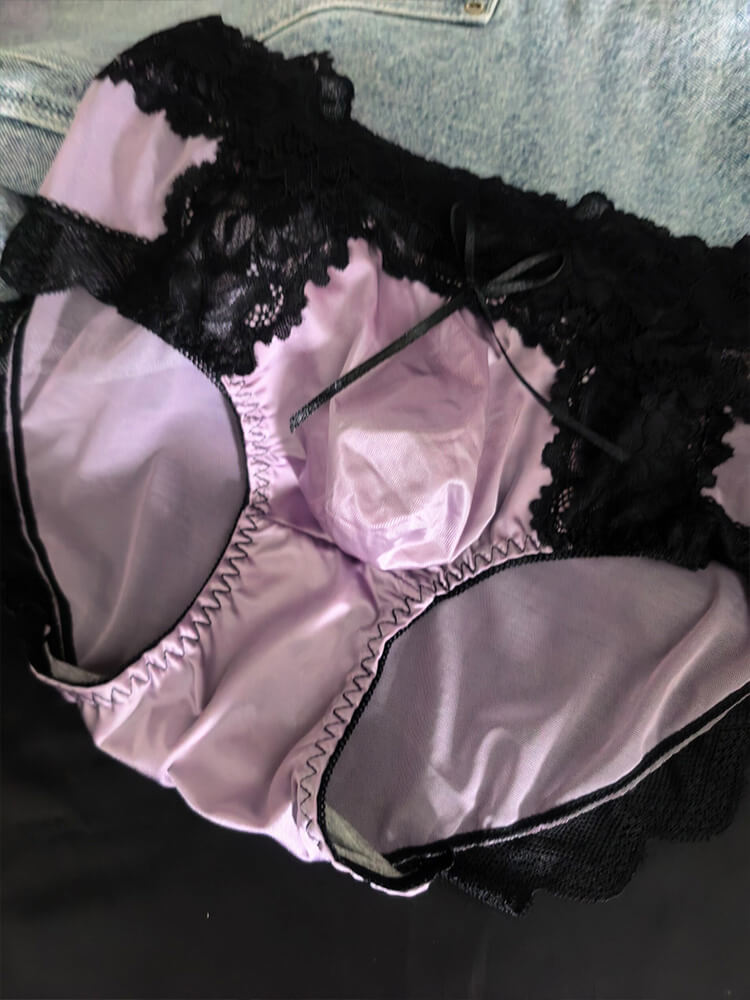 Men's High-Waisted Lace-Trim U-Pouch Briefs